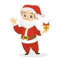 Child in red Santa Claus costume with white beard and hat Royalty Free Stock Photo