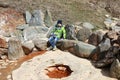 Child resting in Narzan Valley Royalty Free Stock Photo