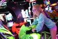 Child Riding Motorcycle Video Game Ride at Arcade