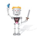 Child robot playing with toys Royalty Free Stock Photo