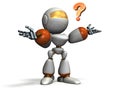 Child robot is puzzled. Royalty Free Stock Photo