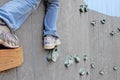 Child on rock climbing wall Royalty Free Stock Photo