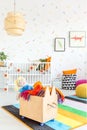 Child room with toy box Royalty Free Stock Photo