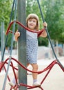 Child on ropes at playground
