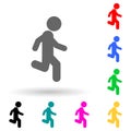 Child, run multi color style icon. Simple glyph, flat vector of child icons for ui and ux, website or mobile application Royalty Free Stock Photo