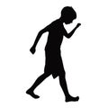 A child running body silhouette vector