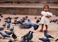 Nepalese child in Kathmandu Durbar Square, Nepal