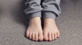 Child`s bare feet. Heel and foot. Toes Royalty Free Stock Photo