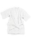 Child`s bathrobe, folded and open bathrobe.