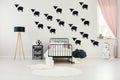Child`s bedroom with sheep stickers Royalty Free Stock Photo