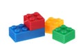 Child`s building bricks isolated on a white background with clipping path