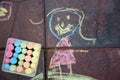 Child's chalk drawing