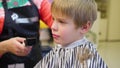 Child`s haircut at the Barber shop