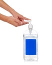 Child's hand dispensing hand sanitizer Royalty Free Stock Photo