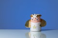 A child`s handicraft angel with a candle Royalty Free Stock Photo