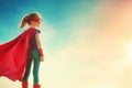 A child s imagination dreaming of becoming a hero with superpowers and making a difference Royalty Free Stock Photo