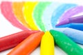 Child's rainbow crayon drawing Royalty Free Stock Photo