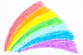 Child's rainbow crayon drawing Royalty Free Stock Photo