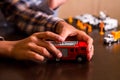 Child's red toy fire truck. Royalty Free Stock Photo