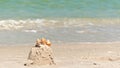 Child`s sand castle