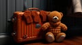 a child's teddy bear drying on a radiator, the composition in a minimalist modern style, focusing on the cozy and