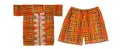 Child`s West African Kente Cloth Ensemble with Clipping Path