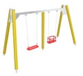 Child-safe swing, 3D illustration