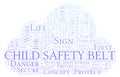 Child Safety Belt word cloud. Royalty Free Stock Photo