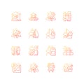 Child safety gradient linear vector icons set Royalty Free Stock Photo