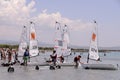 Child school sailing in sardinia Royalty Free Stock Photo