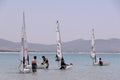 Child school sailing in sardinia