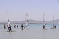 Child school sailing in sardinia Royalty Free Stock Photo