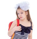 Child with schoolbag. Girl with school bag Royalty Free Stock Photo