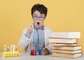 Child scientist in laboratory