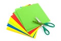 Child scissors with colorful paper Royalty Free Stock Photo
