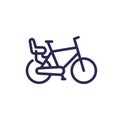 child seat for bike line icon