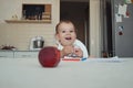 Child seated portrait selective focus