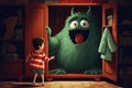 child see a monster in wardrobe