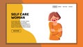 child self care woman vector