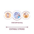 Child self harming concept icon