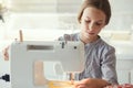 Child sewing Royalty Free Stock Photo