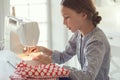 Child sewing Royalty Free Stock Photo