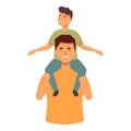 Child on shoulders icon cartoon vector. Father family day Royalty Free Stock Photo