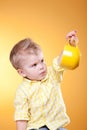 Child show empty cup Royalty Free Stock Photo