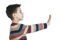 Child showing stop symbol