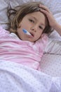 Child sick at home Royalty Free Stock Photo