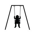 Child silhouette cute on swing illustration