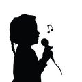 Child silhouette singing illustration Royalty Free Stock Photo