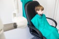 Child sits in the office of the radiologist Royalty Free Stock Photo