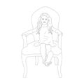 Child sits on the throne vector